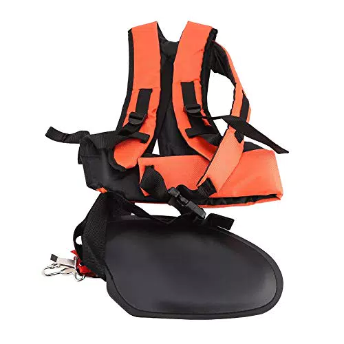 TOPINCN Schultergurt, Trimmer Strap Doppel Schulter Y förmigen Nylon Gürtel Rasenmäher Gepolsterte Strap Harness Black Orange Farbe Gartengerät Zubehör