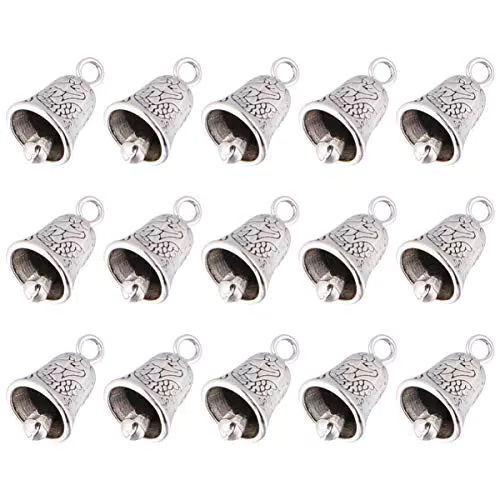 TOYANDONA 20 Stück Glöckchen Metall Legierung Jingle Bells Glocken Silber Weihnachtsglocken Hängend Anhänger Schmuckherstellung Windspiel DIY Basteln Weihnachtsbaum Anhänger Weihnachtsdeko