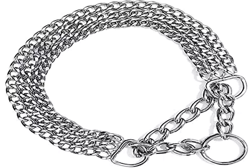 Trixie 2265 Zug-Stopp-Kettenhalsband, dreireihig, verchromt