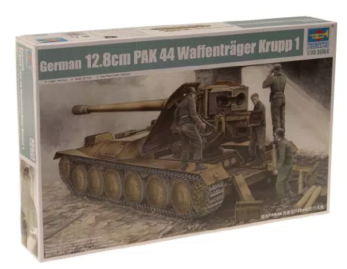 Trumpeter 05523 Modellbausatz 12, 8cm PAK 44 Waffenträger Krupp 1