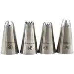 Tumtanm #1M #2D #4B #6B Große Spritztüllen, 4 Stück Edelstahl nahtlose Zuckerguss-Spritztüllen Set für Cupcakes und Backen