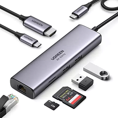 UGREEN Revodok USB C Hub 7 in 1 USB C Adapter 4K 60Hz HDMI