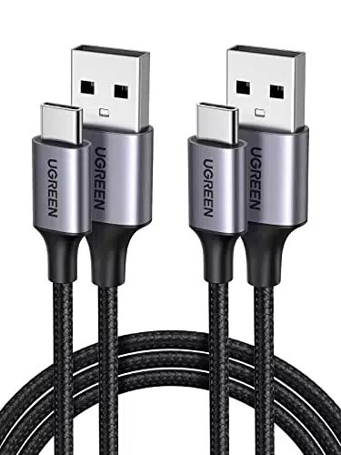UGREEN USB C Kabel 2 Stück USB auf USB C Kabel Nylon Geflochten USB C Ladekabel kompatibel mit S24 Ultra S24+ S24 S23 S22 S10 A73 A72 A53 Huawei P60 Lite iPhone 15 Pro 15 Pro Max