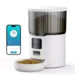 UIOOQ Futterautomat Katze, 4L Katzenfutter Automat WiFi mit 10s-Ruf zum Essen