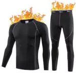 Ulicox Thermounterwäsche Herren Funktionsunterwäsche Männer Skiunterwäsche Thermowäsche Funktionswäsche Set Warme Atmungsaktiv Weich Thermo Unterwäsche für zu Hause Winter Blau