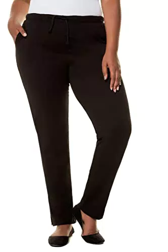 Ulla Popken Damen Hosen, Schwarz 1, 50W / 30
