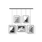 Umbra Exhibit Foto Collage Bilderrahmen Flexibles Bilderrahmen-Set zur Horizontalen und Diagonalen Anbringung