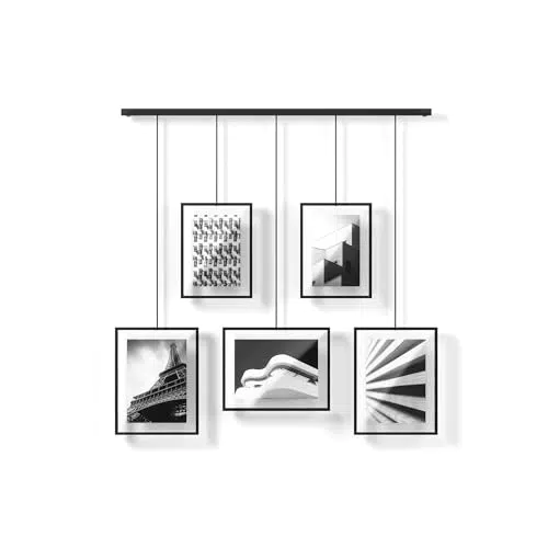 Umbra Exhibit Foto Collage Bilderrahmen Flexibles Bilderrahmen-Set zur Horizontalen und Diagonalen Anbringung