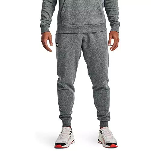 Under Armour Herren Rival Leichte Fleece Jogger - Pitch Grau/Weiß - XX