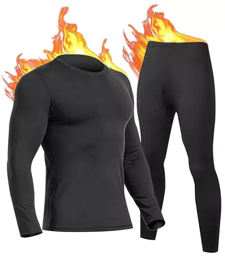 UNIQUEBELLA Funktionsunterwäsche Herren Set Atmungsaktiv Skiunterwäsche Männer Winter Thermowäsche für Joggen