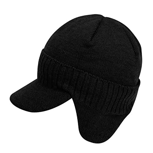 Unisex Schirmmütze mit ohrenschützer gefüttertes Basecap Herren Winter Dicke Mütze Kappen Golf cap Fliegermütze Wintermütze Windschutz Baseballcap mit Schirm und Ohrenklappen