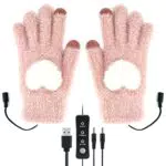 USB Beheizte Handschuhe Damen, Aceshop Elektrisch Beheizte Handschuhe Waschbar Gestrickt Handwärmer volle Handschuhe Damen Winterhand Warme Handschuhe mit 3 Stufentemperaturen Geschenk für Frauen