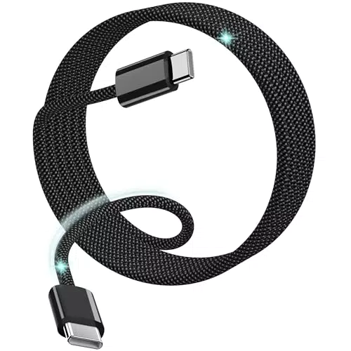 USB C auf USB C Kabel 3M 60W PD 3.0 Schnellladekabel USB C Kabel Ladekabel USB C zu USB C Nylon-Geflecht Ladekabel für iPhone 15 Pro Max Plus