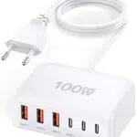 USB C Ladegerät, 100W 6-Port USB C Adapter Mehrfach Ladegerät mit USB-C und USB-A