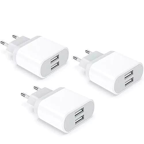 USB Ladegerät, 3-Pack 2.1A/5V Adapter Replacement for iPhone 11 XS XR X 8 7 6 6S Plus 14 13 12 Samsung