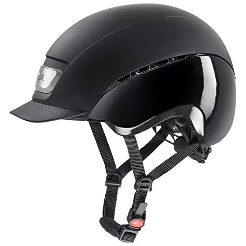 uvex elexxion pro - robuster Reithelm für Damen und Herren - individuelle Größenanpassung - optimale Belüftung - black matt-black shiny - 54-55 cm