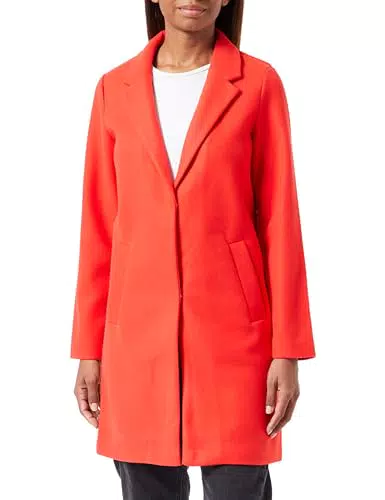 VERO MODA Damen Vmpop Coat Noos Mantel, Schwarz