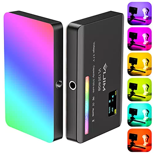 VIJIM VL120 RGB LED Videoleuchte, 5" Video Licht Dimmbare 2500K-9000K