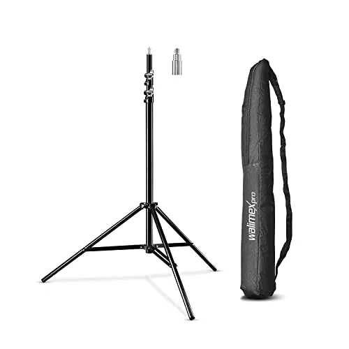 Walimex pro Lampenstativ WT-806 mit Federdämpfung I Höhe max. 256cm I stabiles Lichtstativ belastbar bis 6kg I Beleuchtungsstativ für Ringlicht