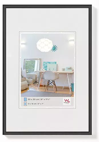 walther design Bilderrahmen schwarz 20 x 30 cm New Lifestyle Kunststoffrahmen KV030B