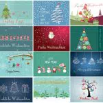 Weihnachtspostkarten Set Weihnachtskarten Weihnachten Modern Postkarten 50 Stück Kunst Nostalgie Tannenbaum