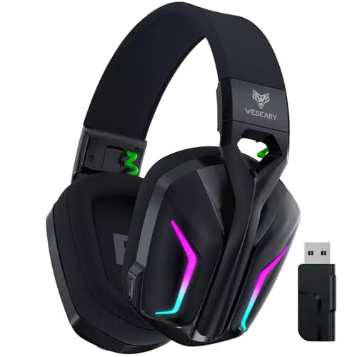 WESEARY WG1 Gaming Headset, Gaming Headset Wireless 2.4GHz für PS5