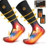 WISSBLUE Beheizbare Socken Beheizte Socken, Heizsocken Skisocken 4000 mAh Wiederaufladbare Warme Socken für Sport Outdoor Camping Wandern Warme Winter Socken Für Männer Frauen