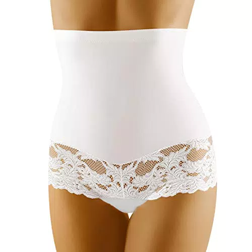 Wolbar Damen Hipster Slip Spitze Miederslip Hohe Taille Figurformende WB183