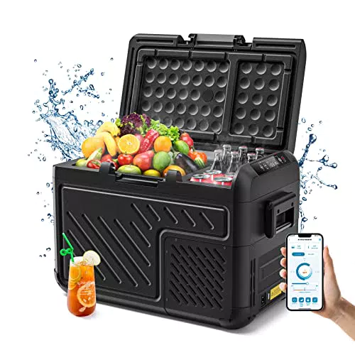 WOLFBOX 12V Kühlbox Auto, APP-Steuerung, 25 Liter Auto Kühlschrank mit 12/24V DC 110-240V AC