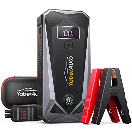 YaberAuto Starthilfe Powerbank 3000A Spitzenstrom 21800mAh Auto Starthilfe mit LCD Bildschirm
