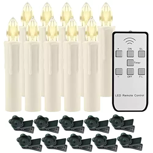 ZWOOS 10 Stück LED Kerzen mit Klemme für Weihnachtsbaum