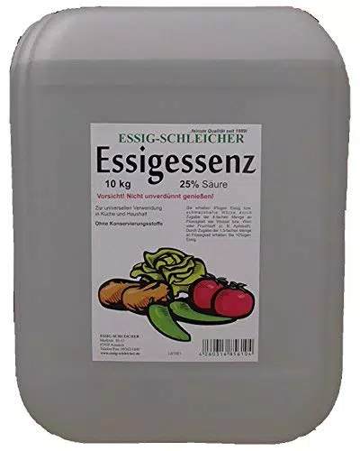 10, 15kg Essig-Essenz 25 Prozent Säure, PE-Kanister