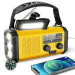 10000mAh Kurbelradio, BIAOQINBO AM/FM Solar Radio 3 Lademethoden 6 in 1 Tragbares Notfallradio mit Powerbank