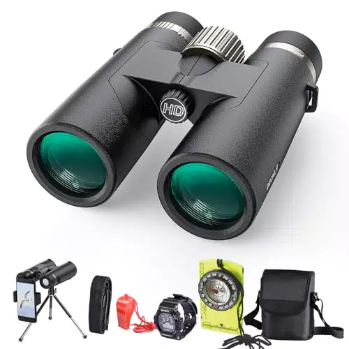10x42 HD IPX7 Stickstoffgefülltes Wasserdichtes Fernglas Erwachsene Hohe Leistung