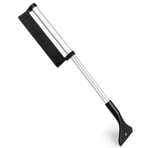 Auto Eiskratzer mit Besen und Schaumstoffgriff - Schneebürste für Fenster und Windschutzscheibe (64 cm)