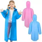 Kinder Regenmantel mit Kapuze, Wasserdichtes Regencape für Kinder, Wiederverwendbar, Ideal für Outdoor-Aktivitäten