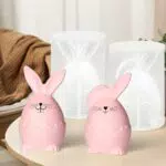 Ostern Kaninchen Silikonform 3D Osterhase Kerzenformen Seifenform DIY Backform - Hase Mousse Kuchenform für Kuchen, Schokolade, Seife, Wachskerzen