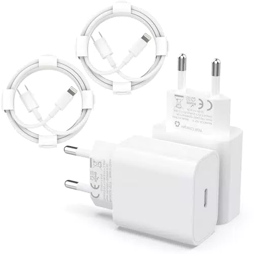 Apple MFi Zertifiziert 4 Pack 25W USB C Ladegeräte iPhone Schnellladegerät mit 2M Lightning Kabel Schnellladekabel iPhone Ladekabel für iPhone 14 Pro Max Plus 13 12 11XS SE iPad