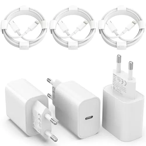 20W USB C Ladegerät, 3er Pack iPhone Ladegerät und 2M iPhone Ladekabel*2