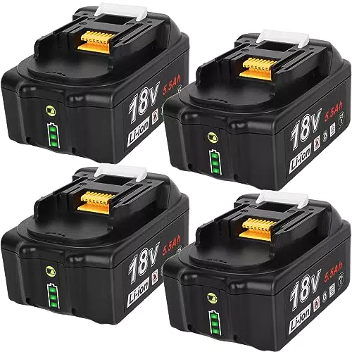 Ersatzakku für Makita BL1850 Li-ion Akku 5500mAh - Kompatibel mit BL1860B BL1855 BL1840 BL1830 BL1835 BL1820B BL1815 - LED Indikator