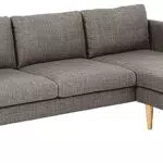 AC Design Furniture Milla 2-Sitzer Sofa mit Chaise Longue Modul in Hellgrau-braun
