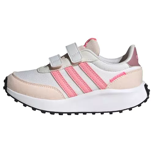 adidas Run 70s Shoes CF Sneakers, FTWR White/Bliss Pink/Lucid Pink Strap