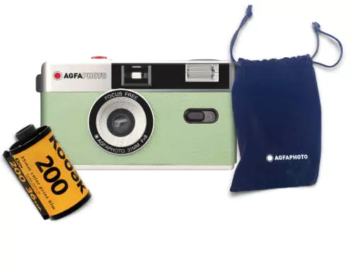 AgfaPhoto Analog 35mm Kamera Set mit Farbfilm und Batterien