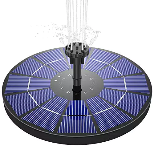 AISITIN Solar Springbrunnen mit 6 Fontänenstilen für den Garten