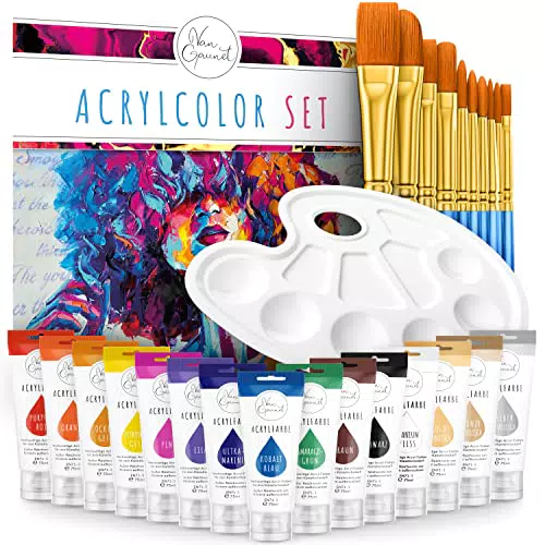 Amandi Van Gaunet Acrylfarben Set - Hochwertiges Acrylfarbenset für verschiedene Oberflächen