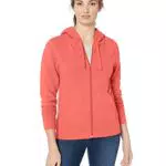Amazon Essentials Damen Hoodie mit Langem Reißverschluss aus French-Terry-Fleece