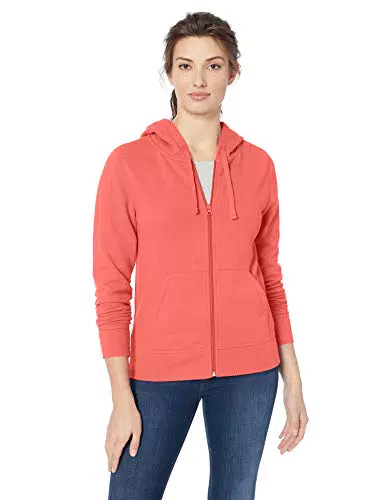 Amazon Essentials Damen Hoodie mit Langem Reißverschluss aus French-Terry-Fleece