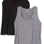 Amazon Essentials Damen Tech Stretch Racerback-Tanktop - Übergröße - Dunkelgrau/Schwarz
