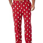 Amazon Essentials Herren Pyjamahose aus Flanell, Rot Panda
