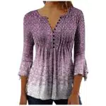 Amazon Warehouse Deals - Damen Bluse Sommer V-Ausschnitt Hemdbluse